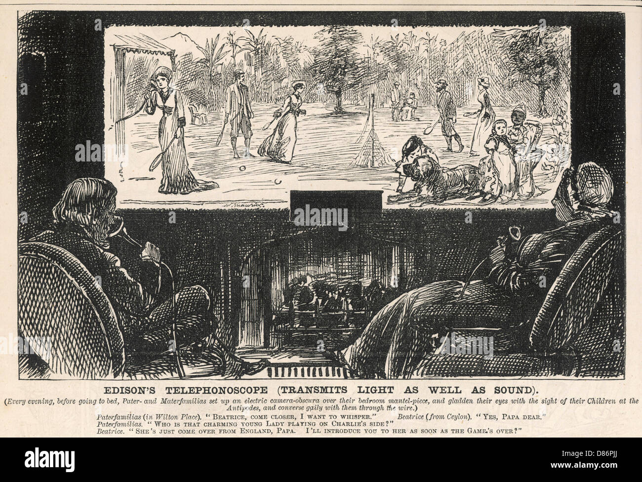 Vidéophone ou « sktyping » prédit, 1878 Banque D'Images