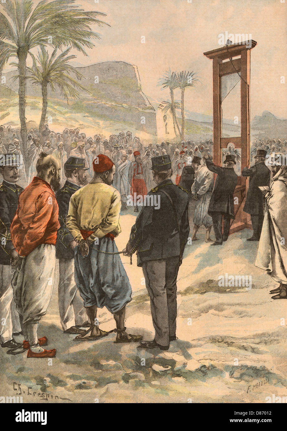 GUILLOTINÉ EN ALGÉRIE Banque D'Images