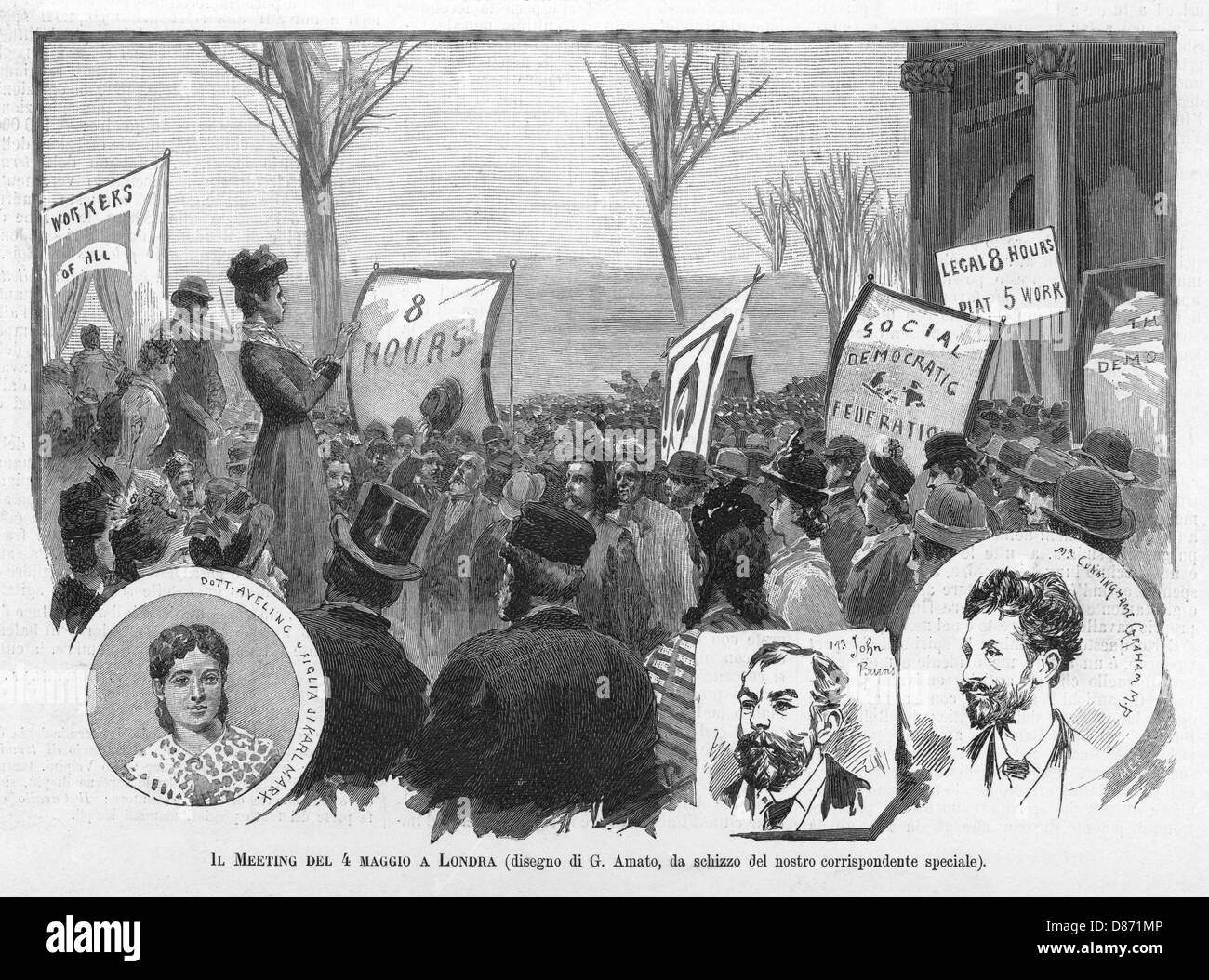 RÉUNION DE 8 HEURES Banque D'Images