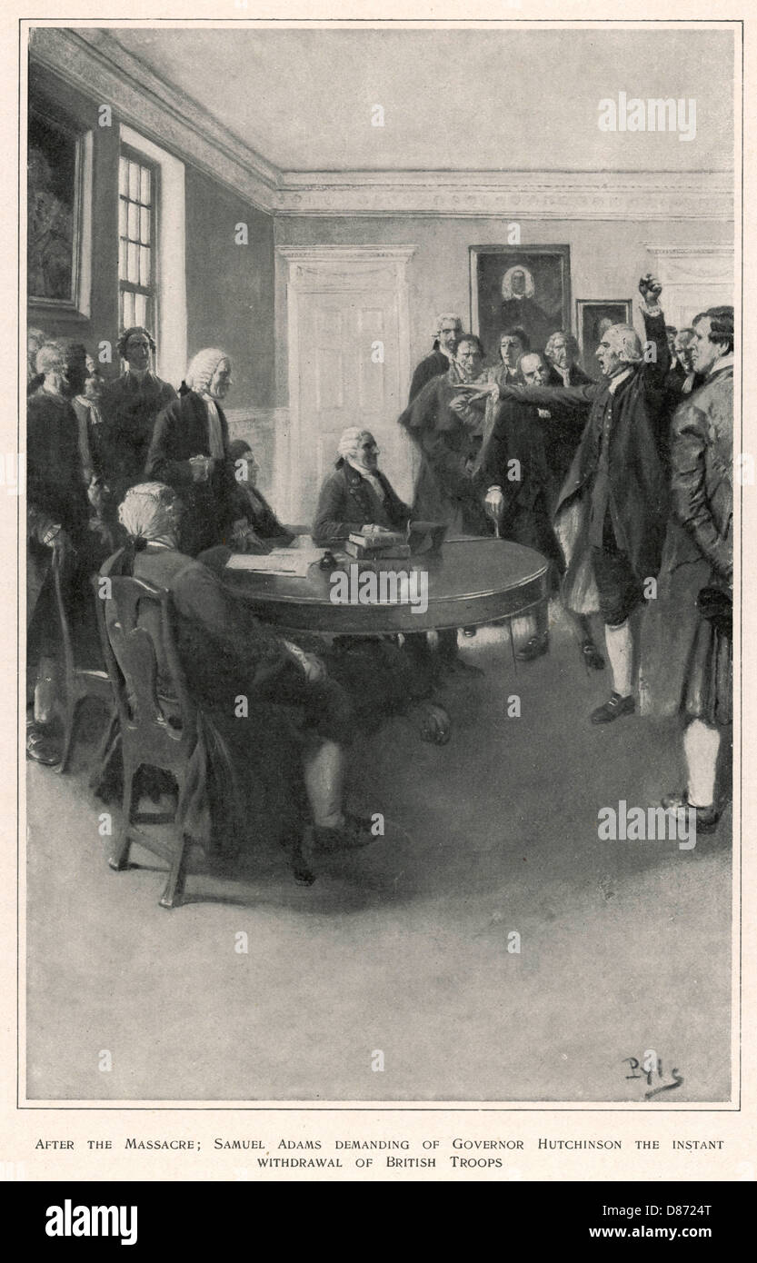 Samuel Adams après le massacre de Boston Banque D'Images