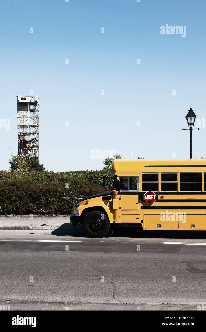 Canada, Québec, Montréal, sur la route d'autobus scolaire Banque D'Images