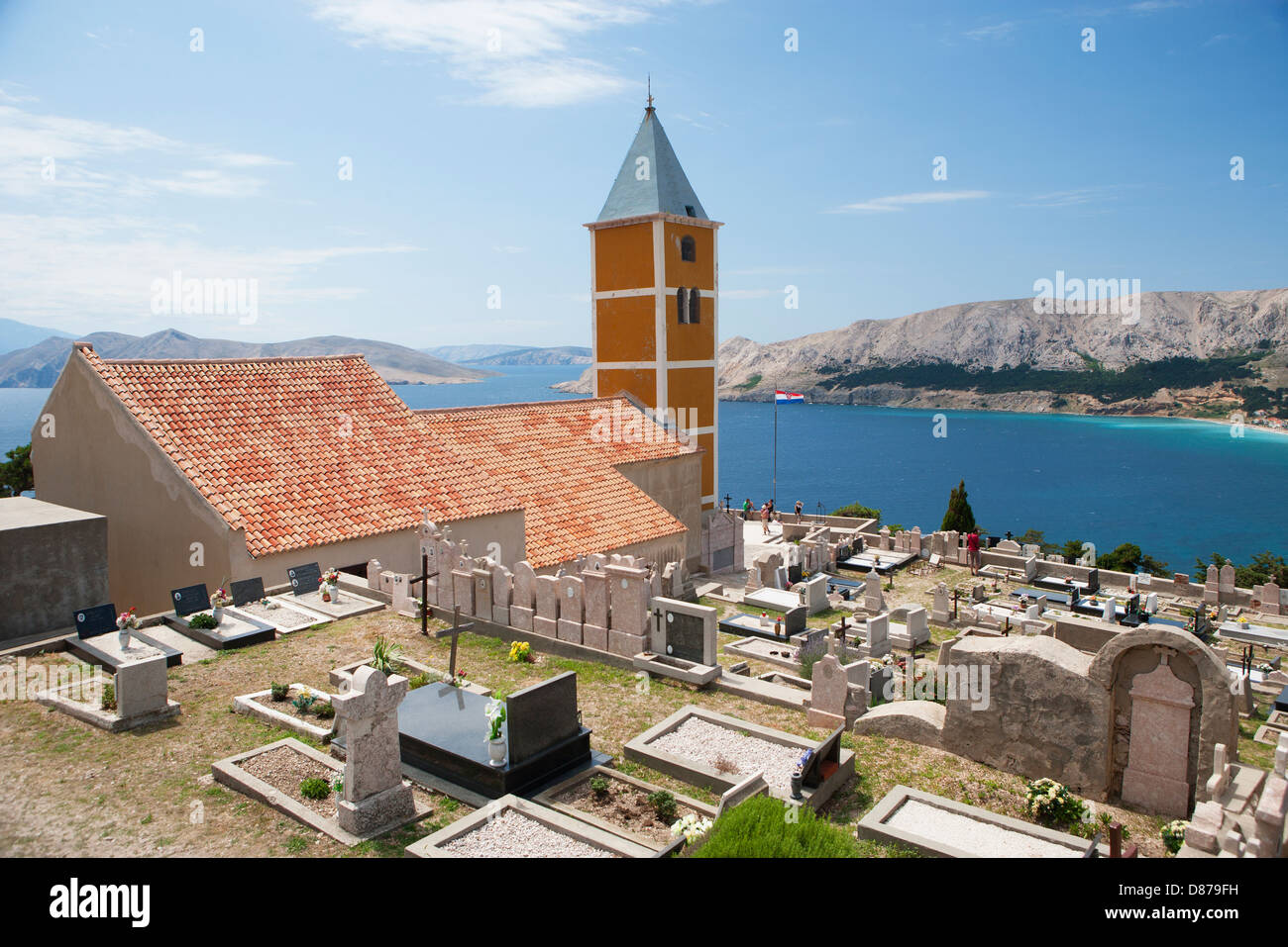 La Croatie, vue du cimetière à l'église saint Ivan Banque D'Images