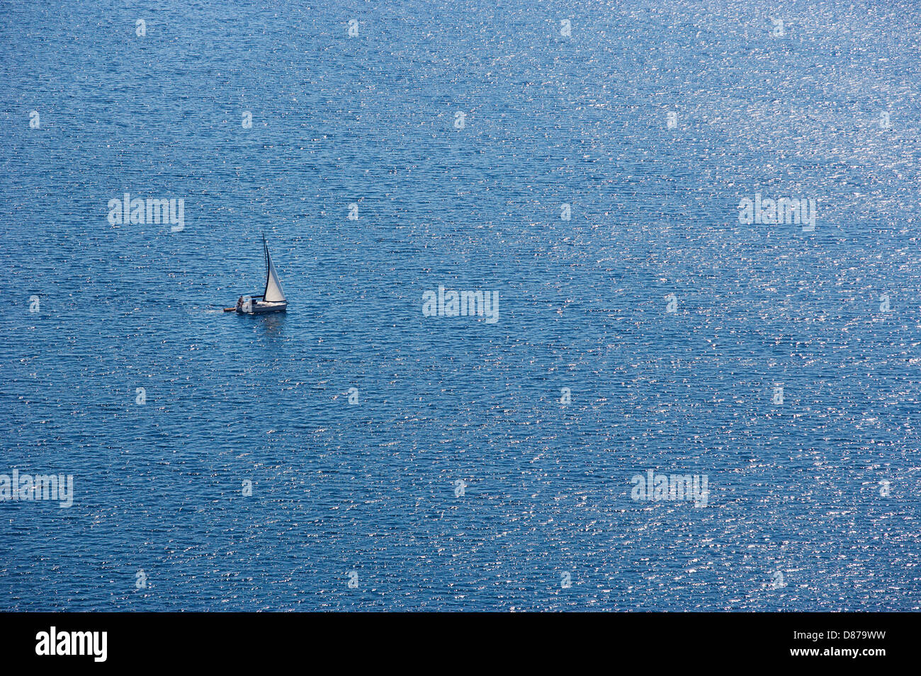 La Croatie, vue sur la mer Adriatique avec voilier Banque D'Images