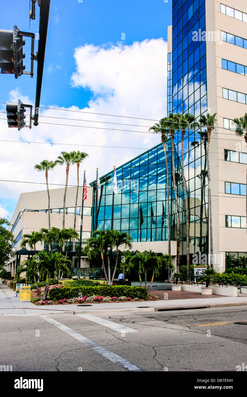 Le centre-ville de Sarasota building sur la rue Main Banque D'Images