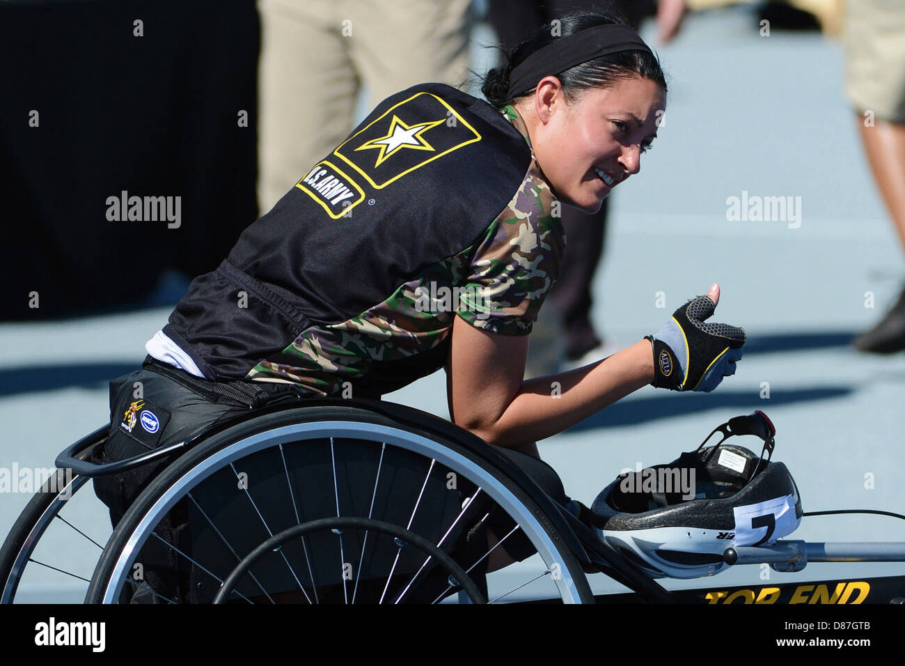 Pendant la course en fauteuil roulant 2013 Jeux de guerrier Banque D'Images