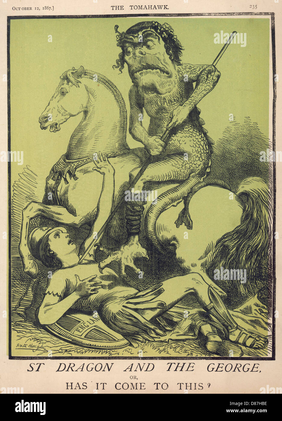 Caricature, St Dragon et The George Banque D'Images