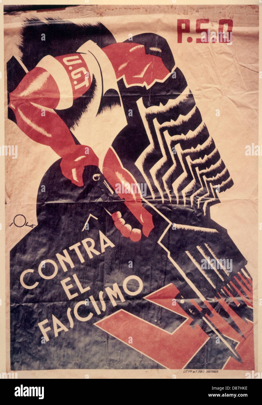 AFFICHE ANTIFASCISTE/1936 Banque D'Images