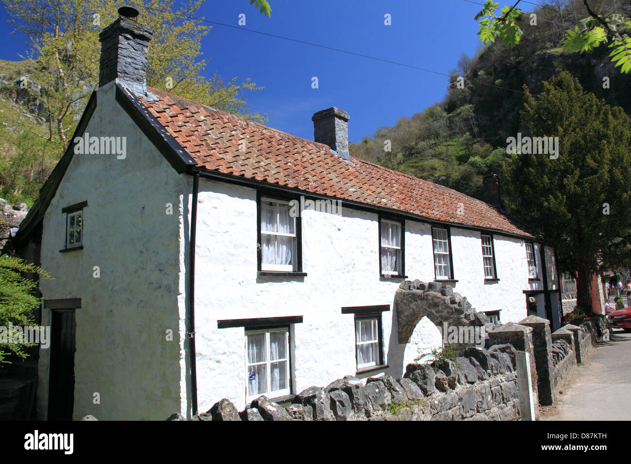 Chambres d'hôtes à gorge et grottes de Cheddar, Somerset, Angleterre, Grande-Bretagne, Royaume-Uni, UK, Europe Banque D'Images