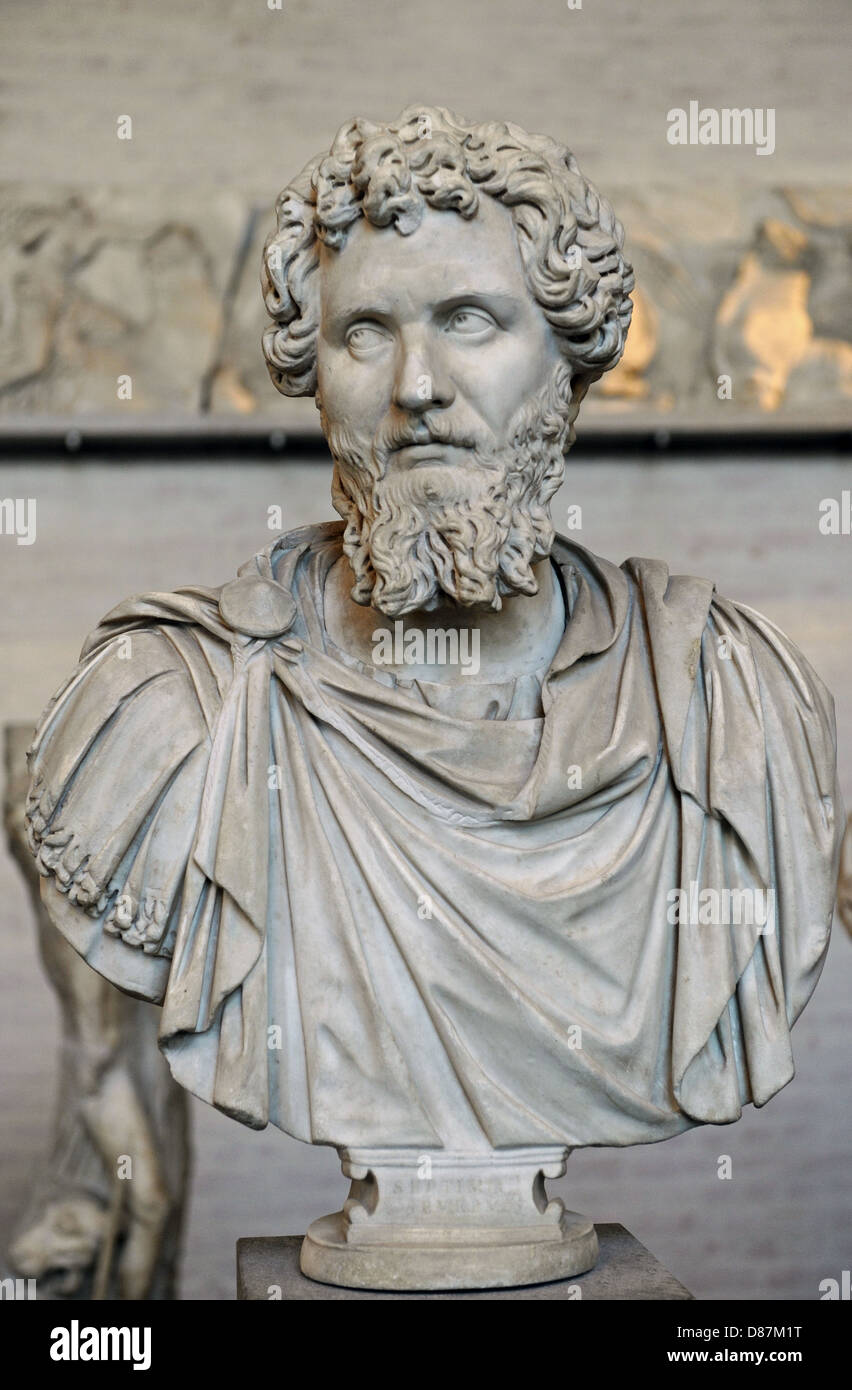 Septime Sévère (145-211), également connu sous le nom de Severus. Empereur romain de 193-211. Dynastie, dynastie. Banque D'Images