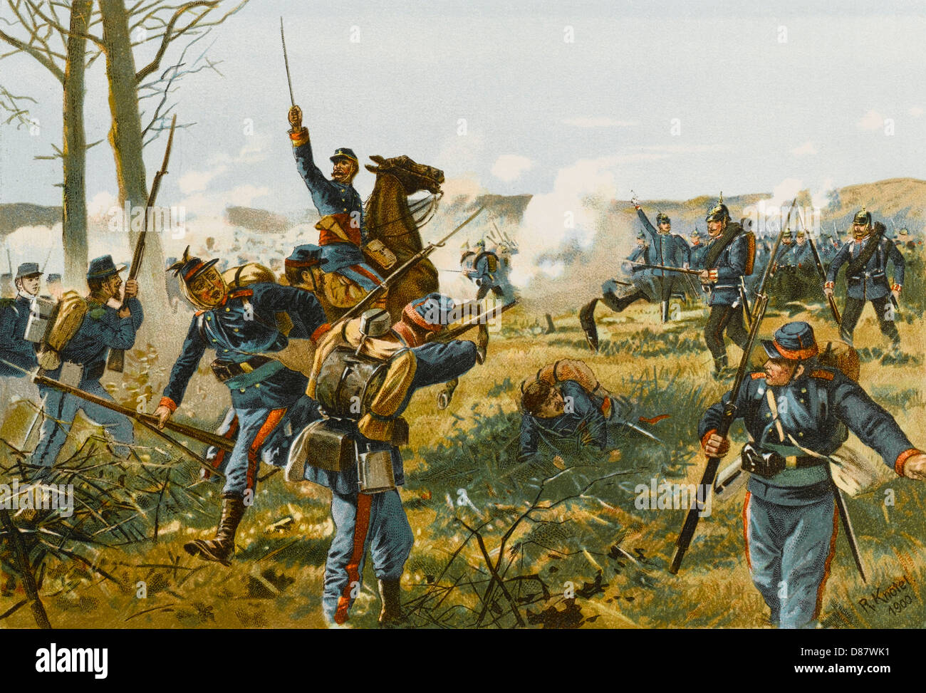 BATAILLE DES NUITS 1870 Banque D'Images