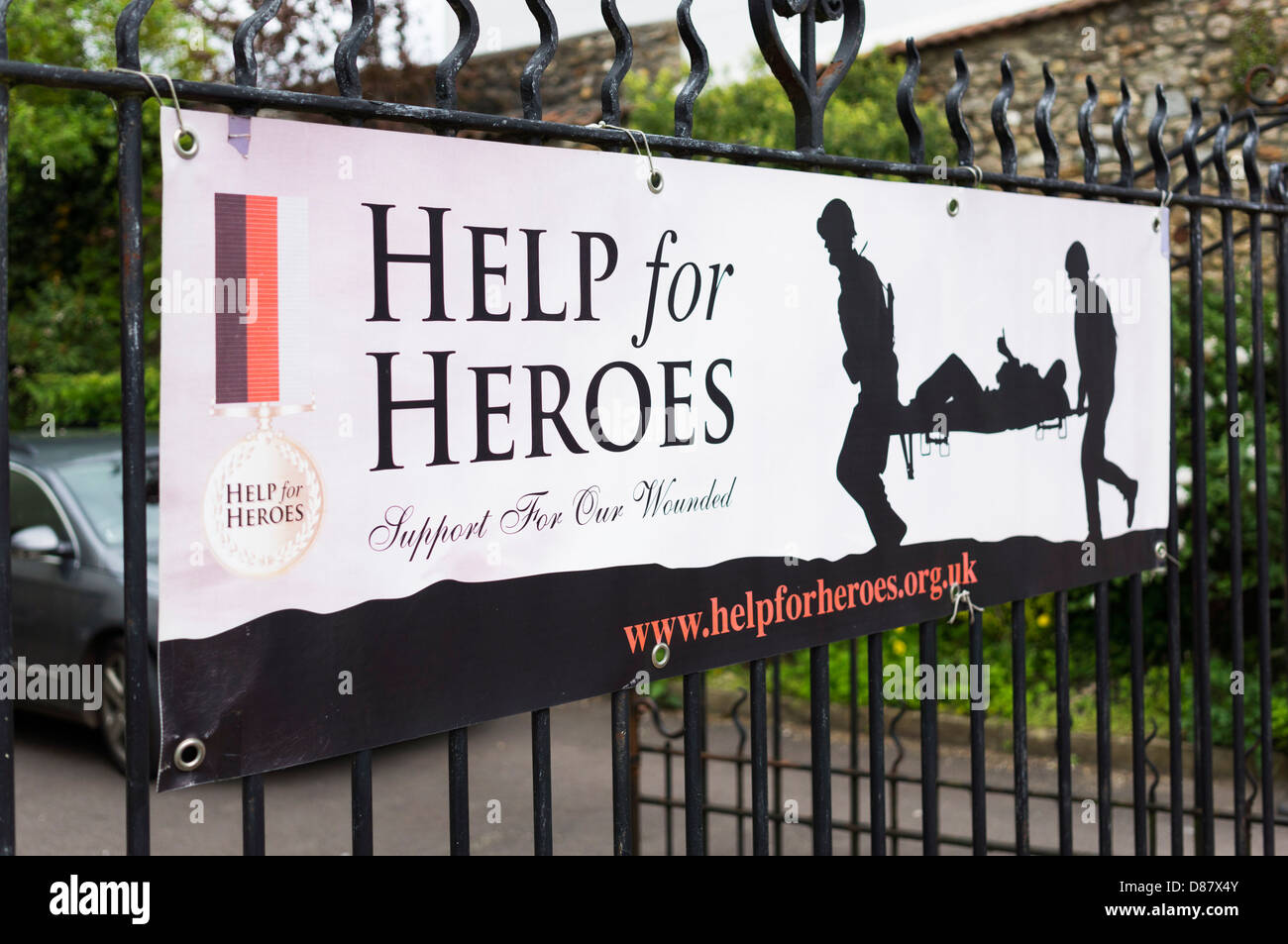 Pour aider à la charité des héros bannière, UK Banque D'Images
