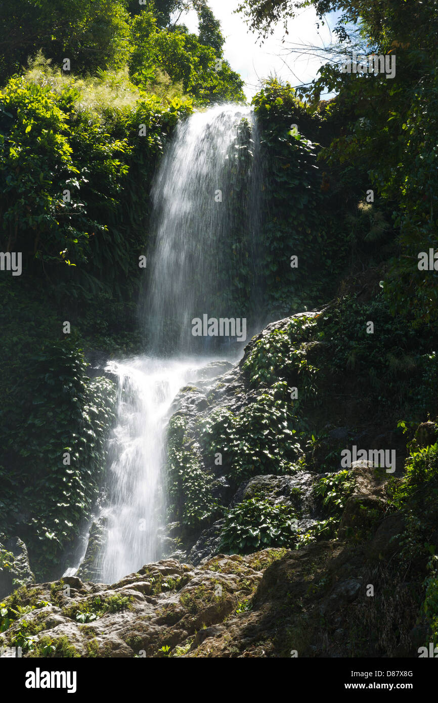 Les Cascades de Paochueh Temple Mindoro oriental, Philippines Banque D'Images