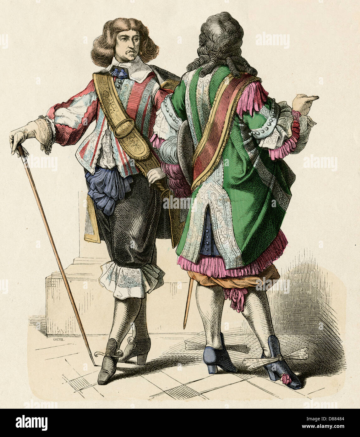Les Cavaliers français 1680 Banque D'Images