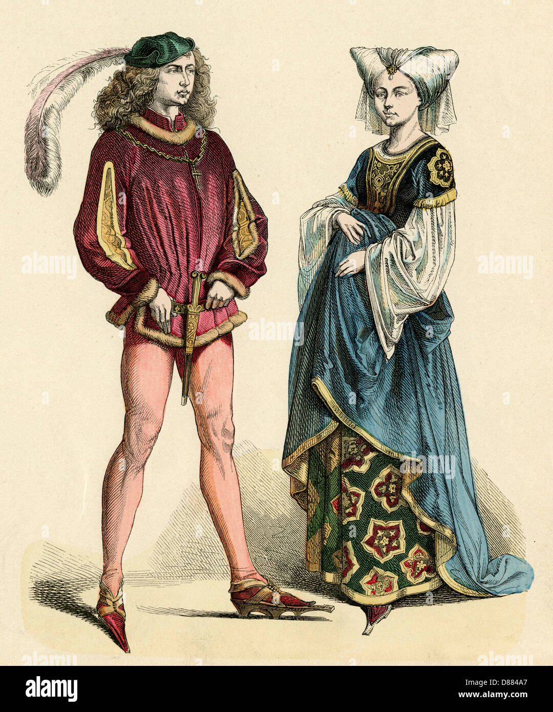 Costumes français 1475 Banque D'Images