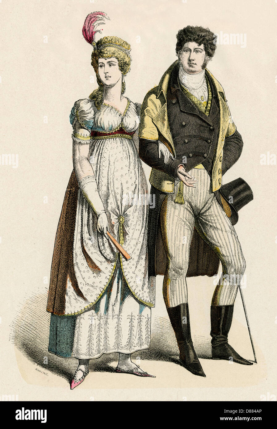 Couple allemand 1800 Banque D'Images