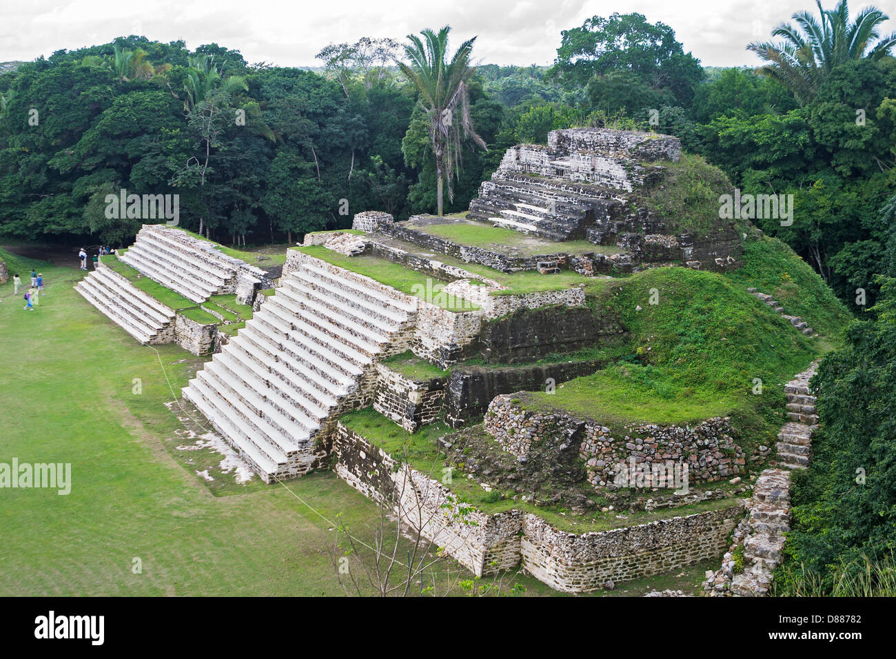 Au temple maya Altun Ha, Belize, Amérique Centrale Banque D'Images