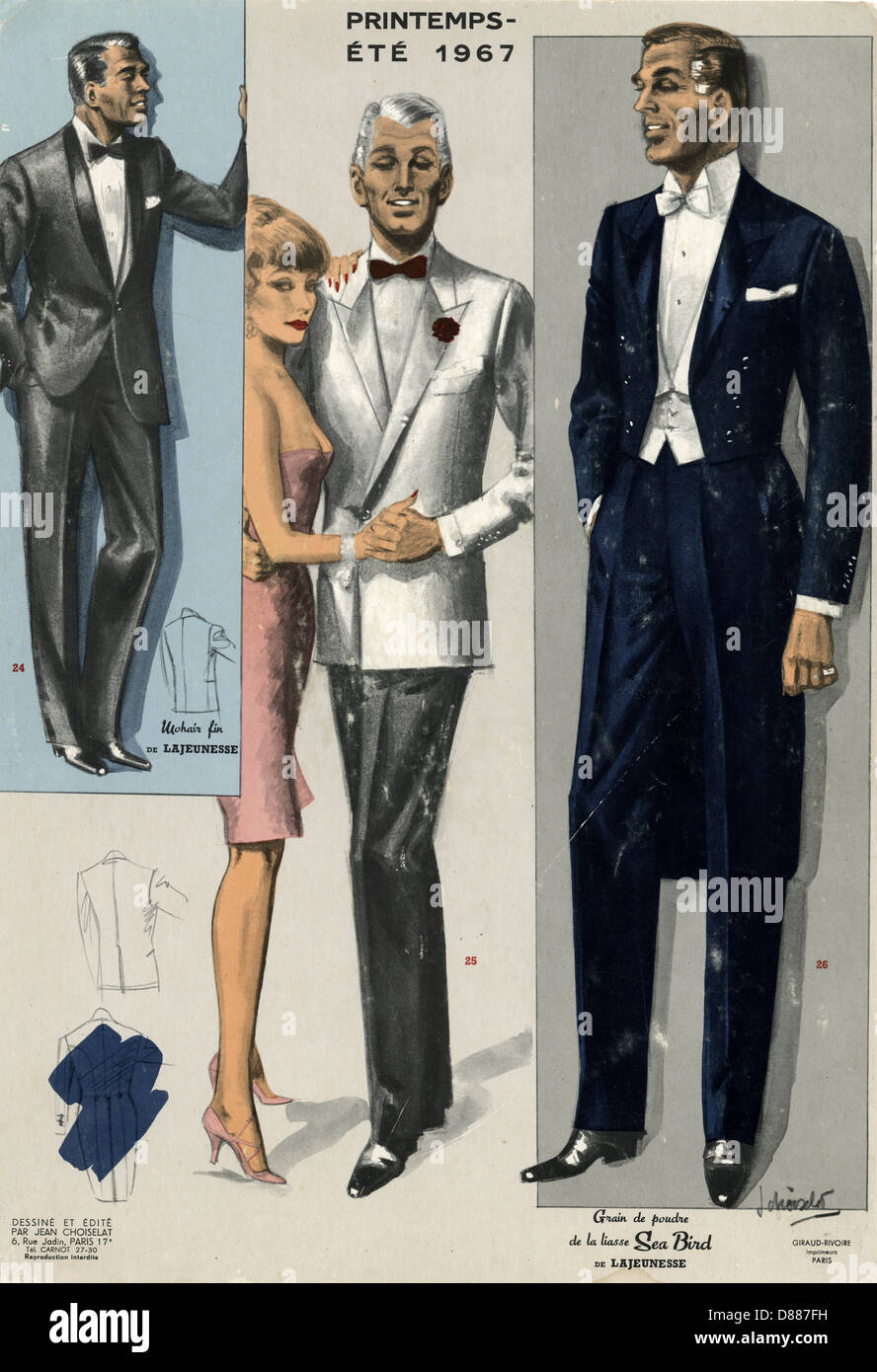 Robe de soirée pour hommes 1967 Banque D'Images
