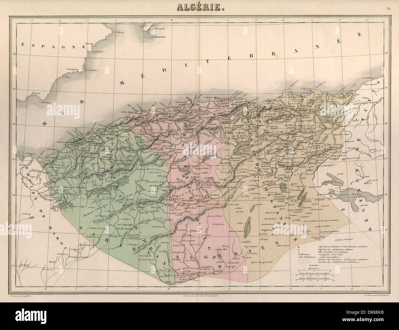 CARTE/AFRIQUE/ALGÉRIE C1850 Banque D'Images