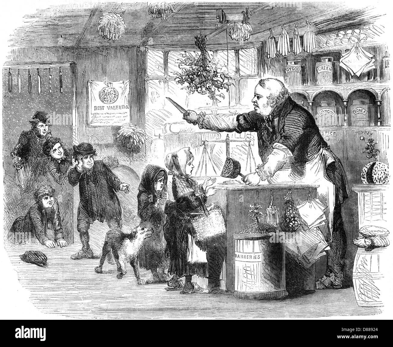 Épicier et juvéniles, 1857 Banque D'Images