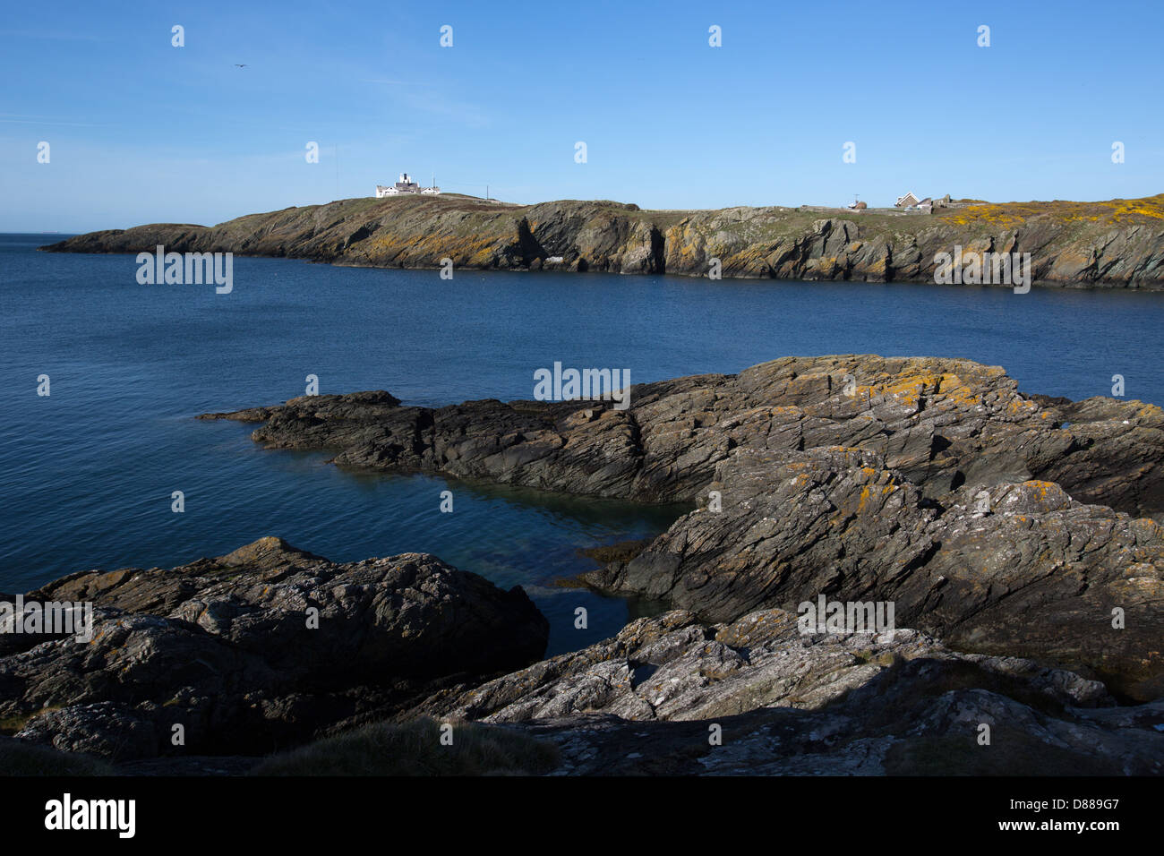 Le sentier du littoral du pays de Galles dans le Nord du Pays de Galles. Vue pittoresque de Porth, Eilian près de Llaneilian sur l'Anglesey. Banque D'Images