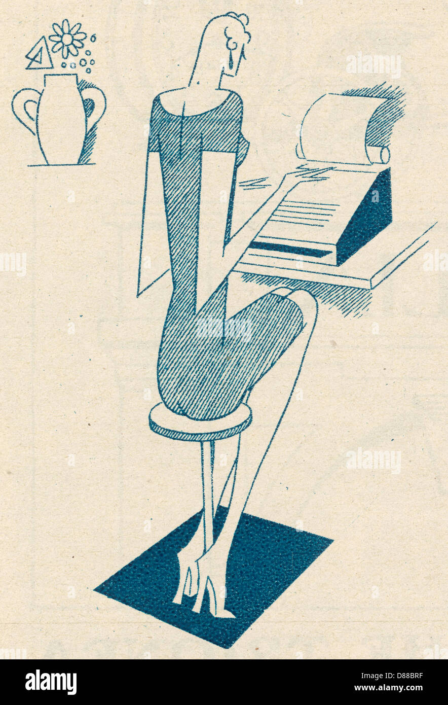 DACTYLOGRAPHE DES ANNÉES VINGT Banque D'Images