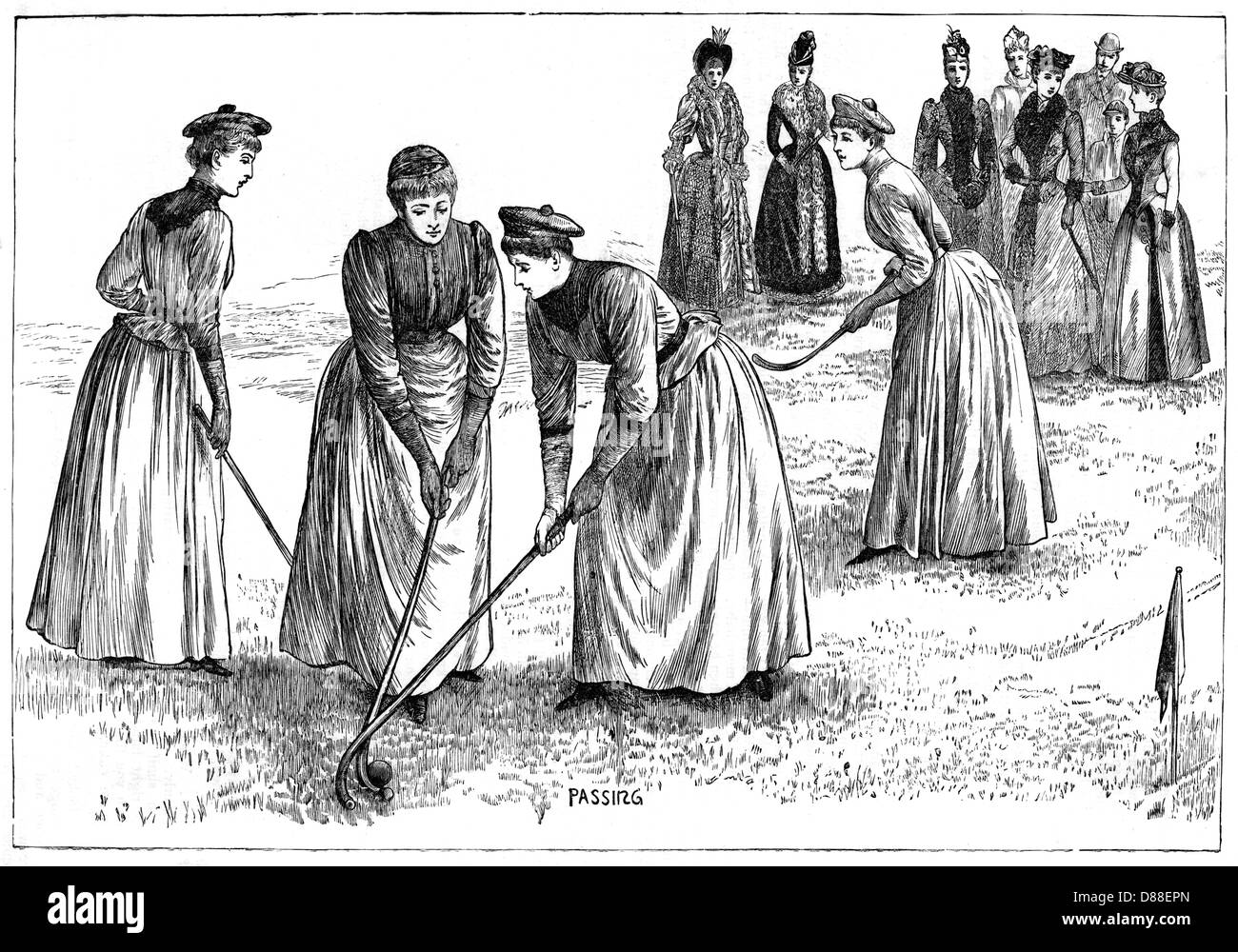 Girls Hockey 1890 Banque D'Images