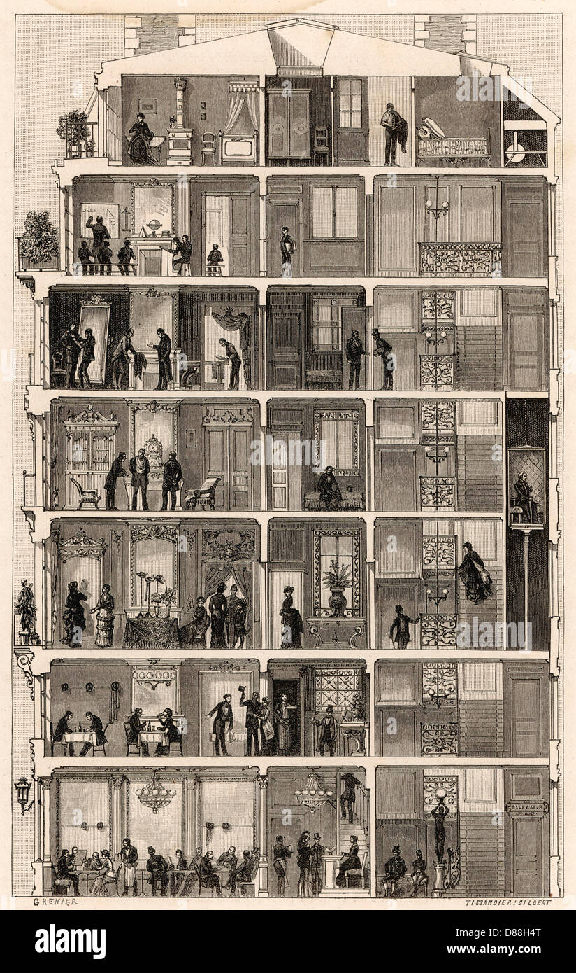 APPARTEMENTS PARIS 1 DE 2 Banque D'Images