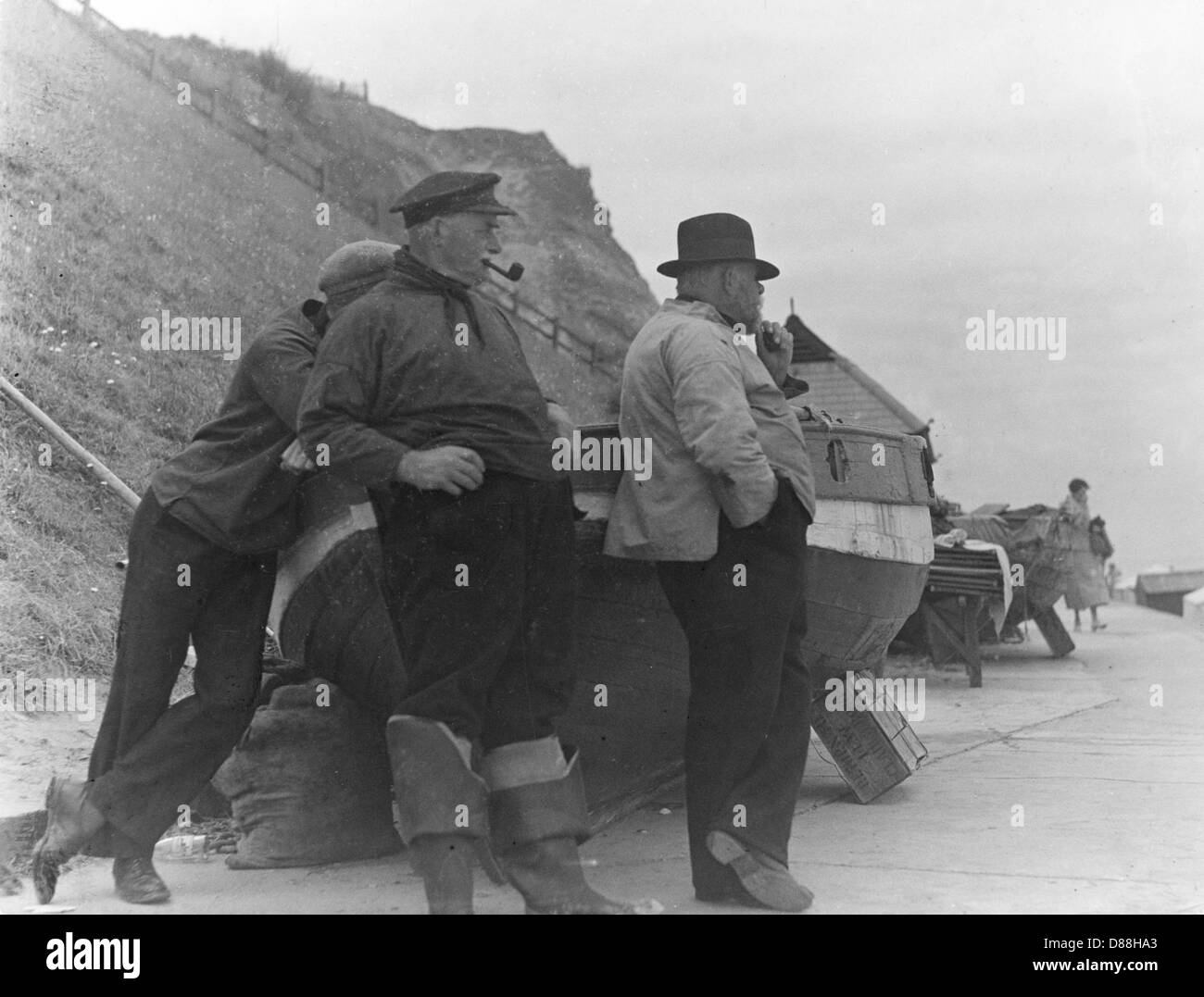 PÊCHEURS À OVERSTRAND Banque D'Images