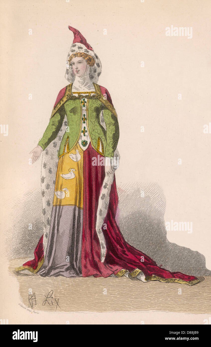Costume - 1364 - mode 14th siècle Banque D'Images
