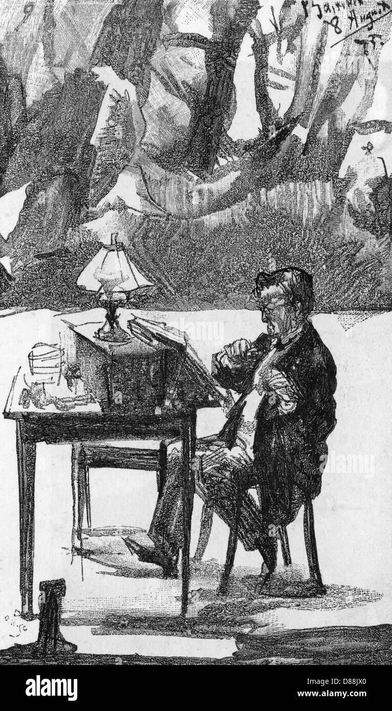 Richeard Wagner (1813 - 1883) compositeur allemand à une répétition de Bayreuth en 1875 Banque D'Images