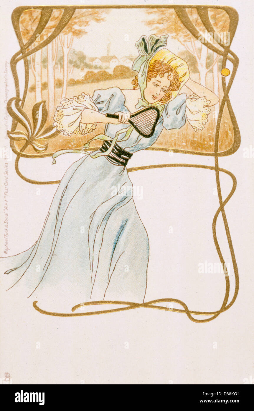 Tennis Art Nouveau Banque D'Images