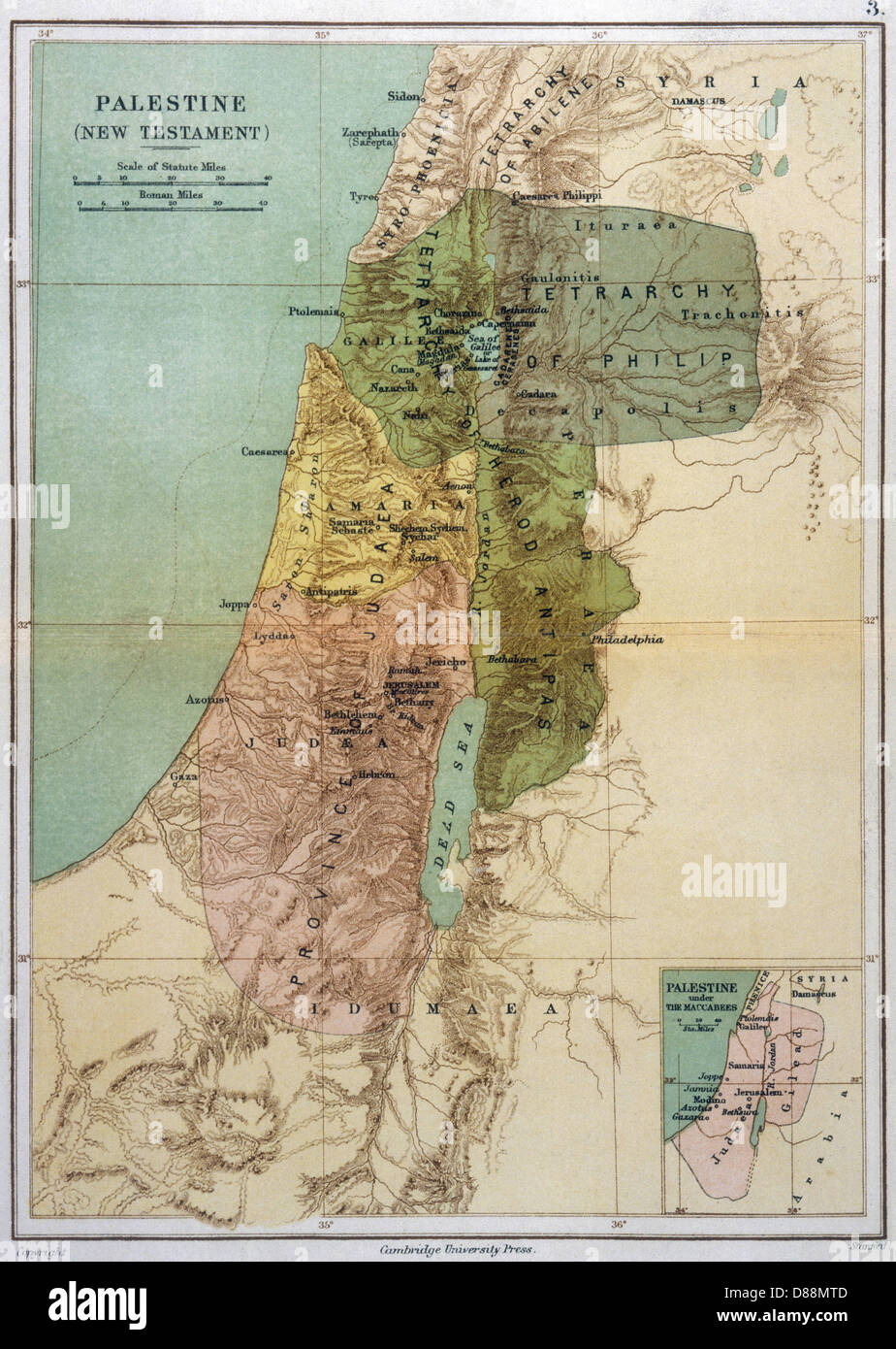 Carte de la Palestine Banque D'Images