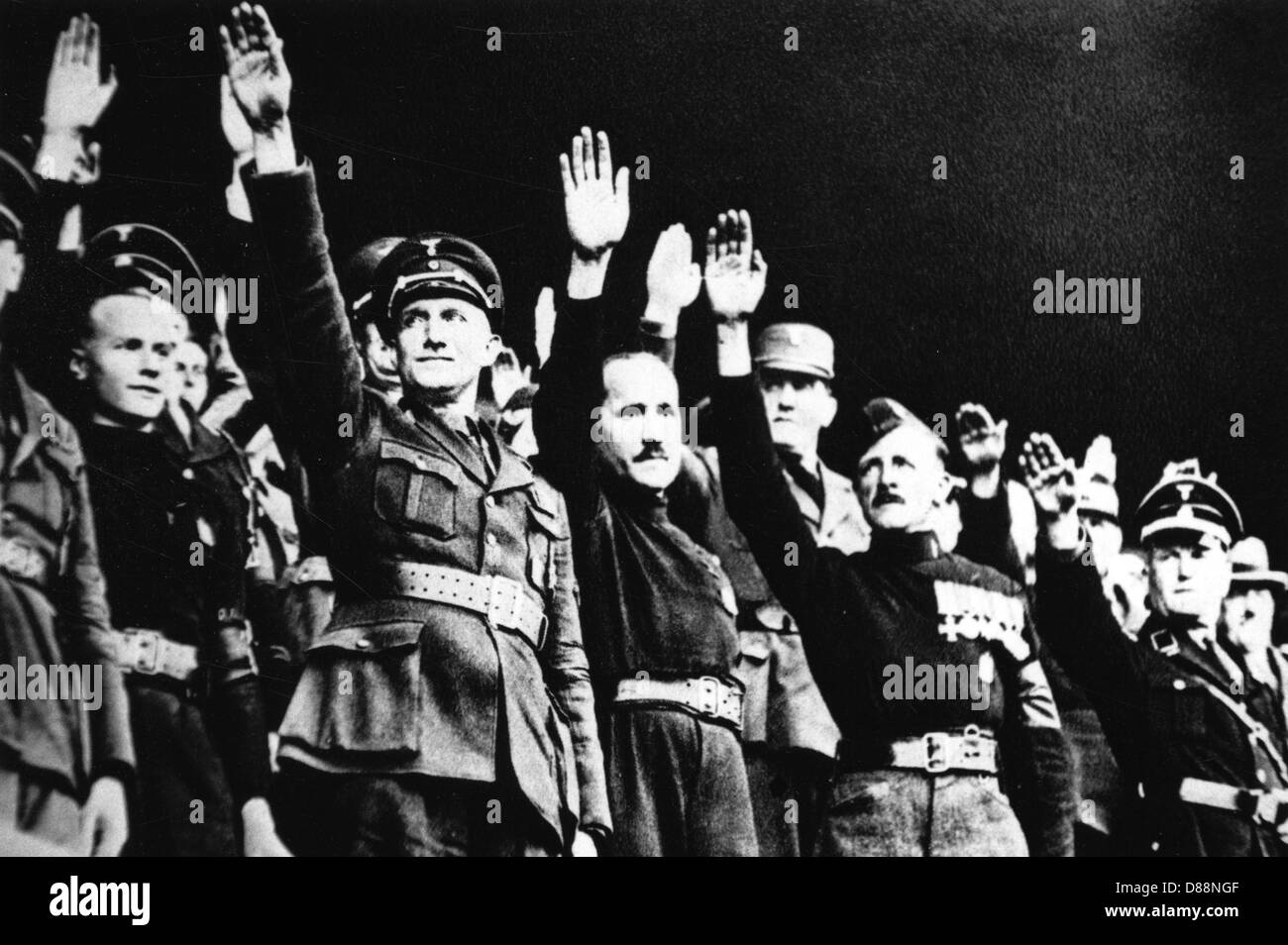 Union britannique des membres fascistes au rassemblement de Nuremberg Banque D'Images