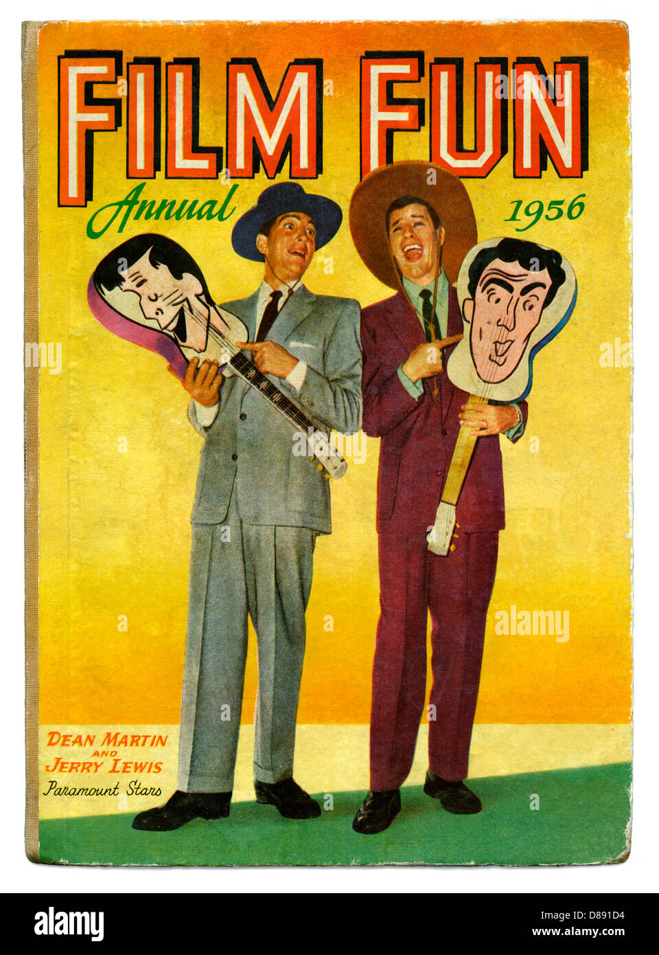 Vintage children's book, Film Fun, annuel 1956, en vedette des comédiens et des stars de cinéma Dean Martin et Jerry Lewis sur le couvercle Banque D'Images
