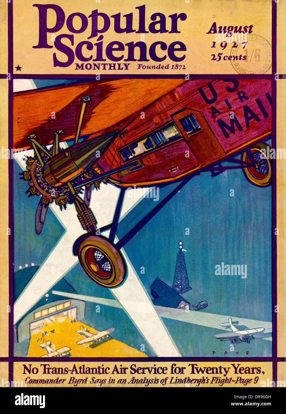 Avion postal américain 1927 Banque D'Images
