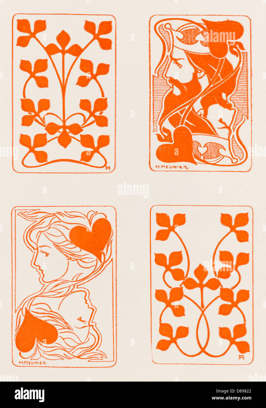 Modèles de cartes d'Art Nouveau Banque D'Images