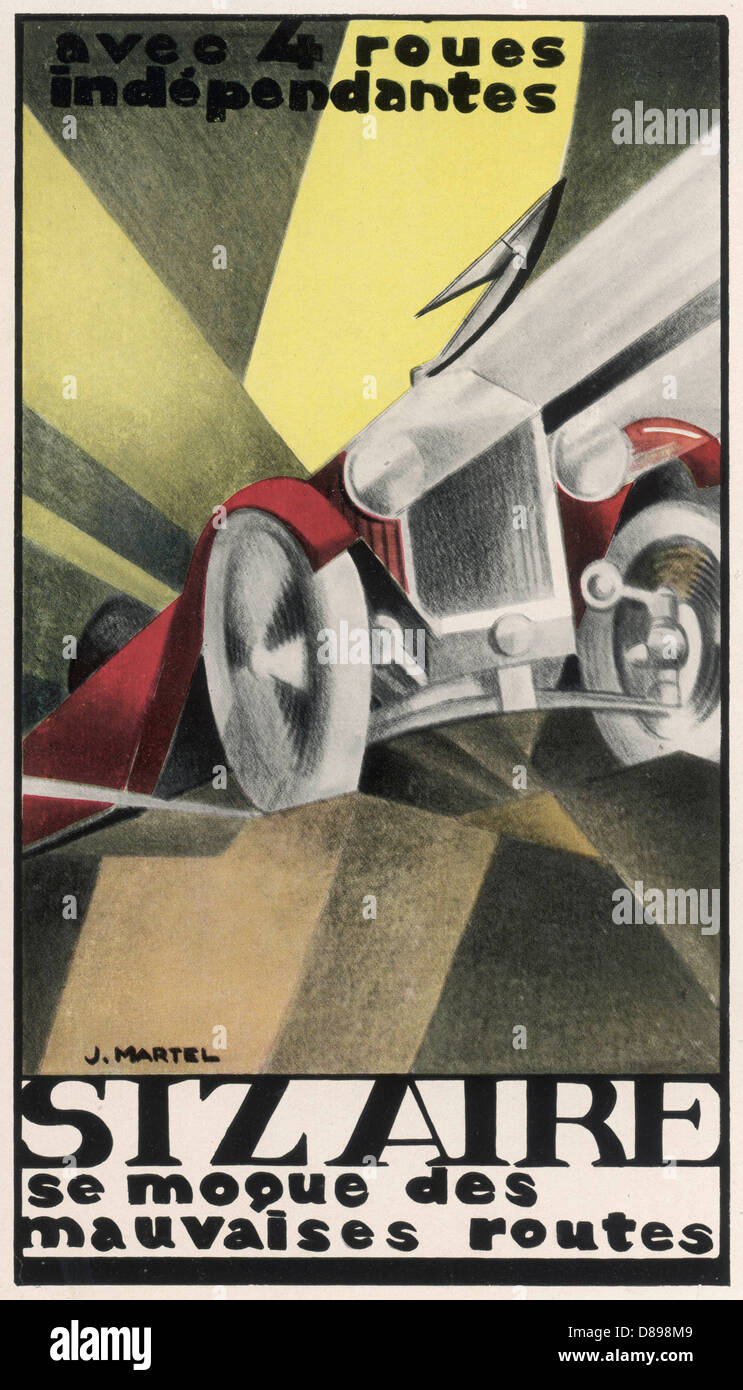 Affiche 1925 Sizaire Banque D'Images