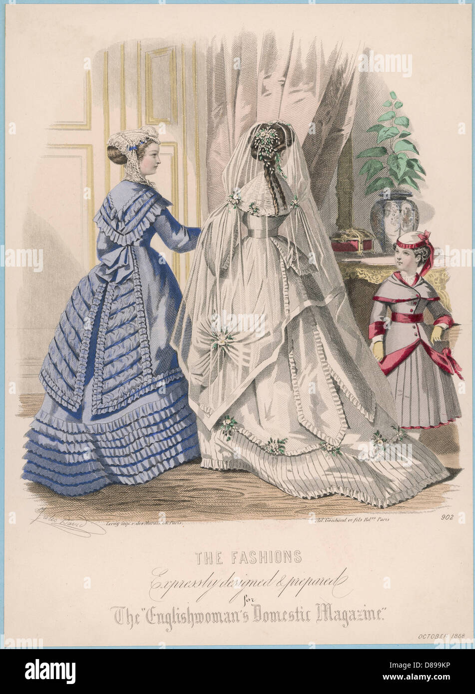 ROBE DE MARIAGE 1868 Banque D'Images