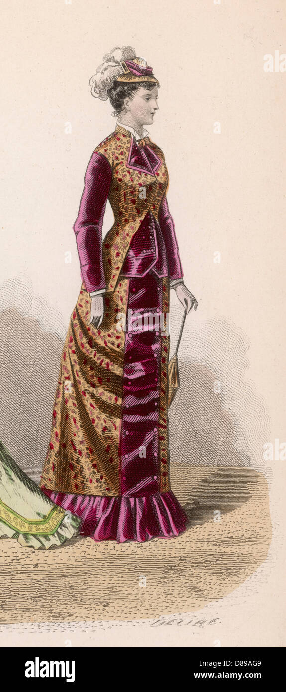 Costume rouge 1878 Banque D'Images
