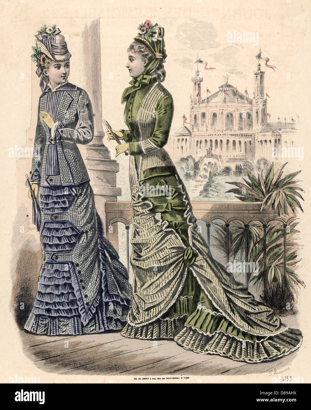 Femmes sur balcon 1878 Banque D'Images