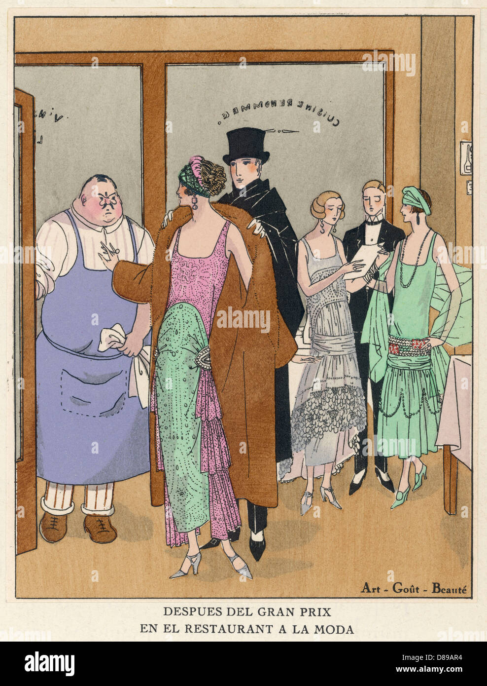 Élégantes dames en robes de soirée par Drecoll Banque D'Images