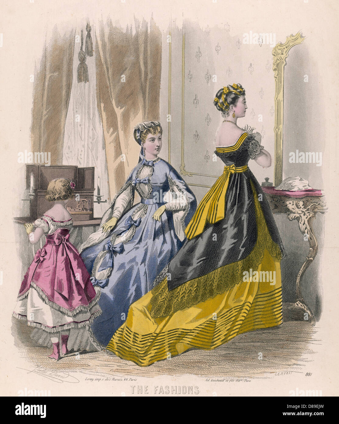 Fille en robe rose 1868 Banque D'Images