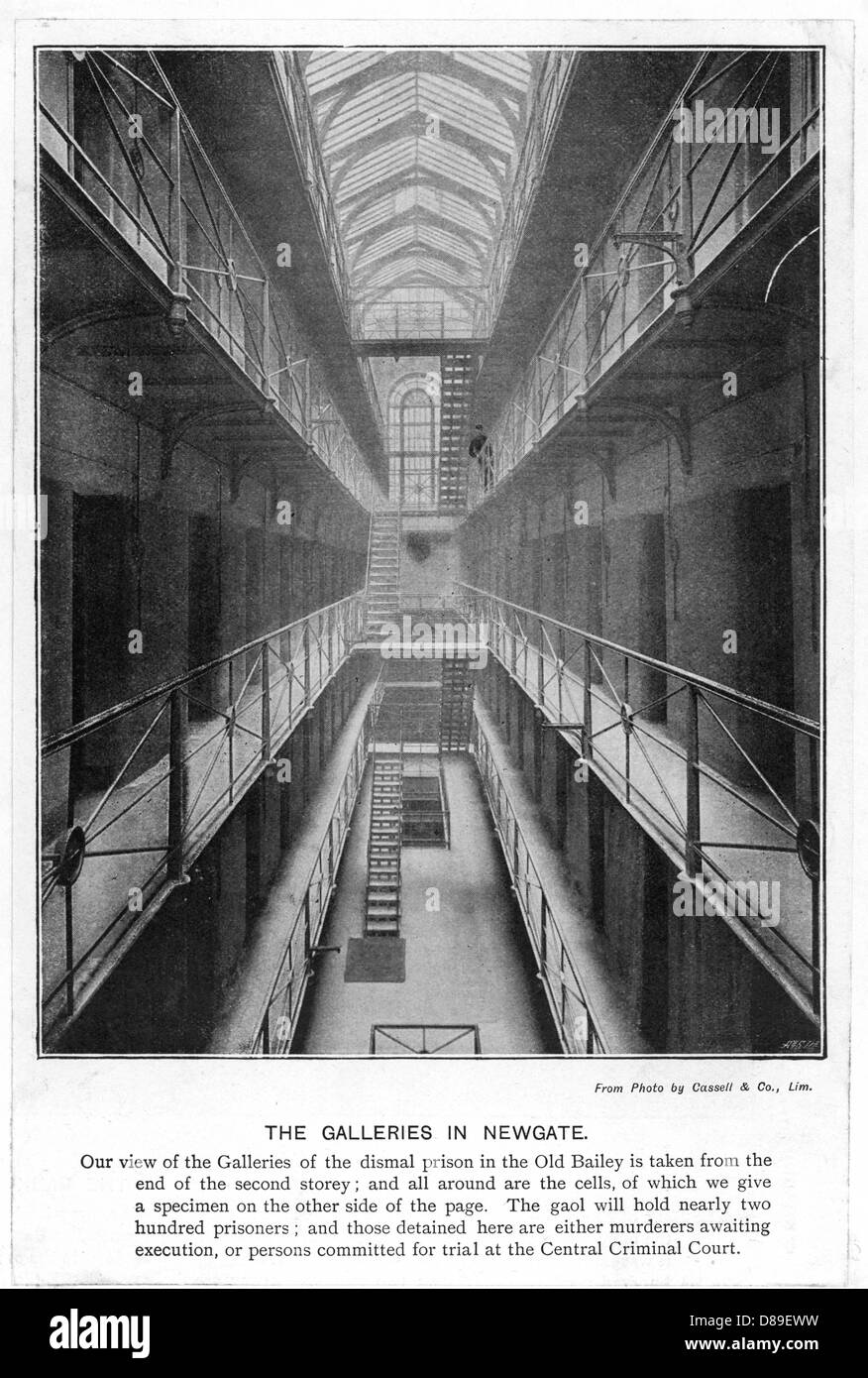 Galeries de la prison de Newgate Banque D'Images