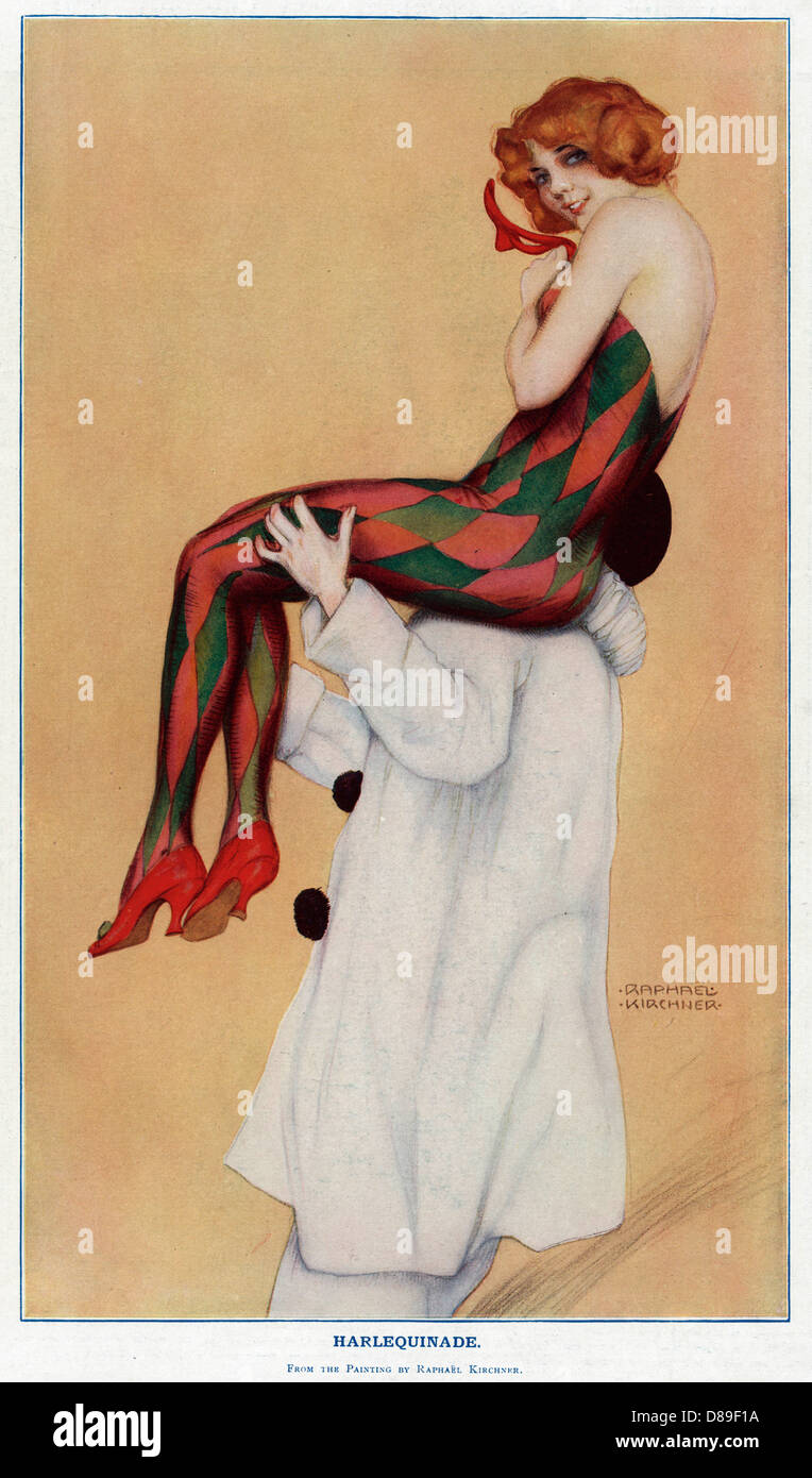 Arlequin Pierrot - 1916 Banque D'Images