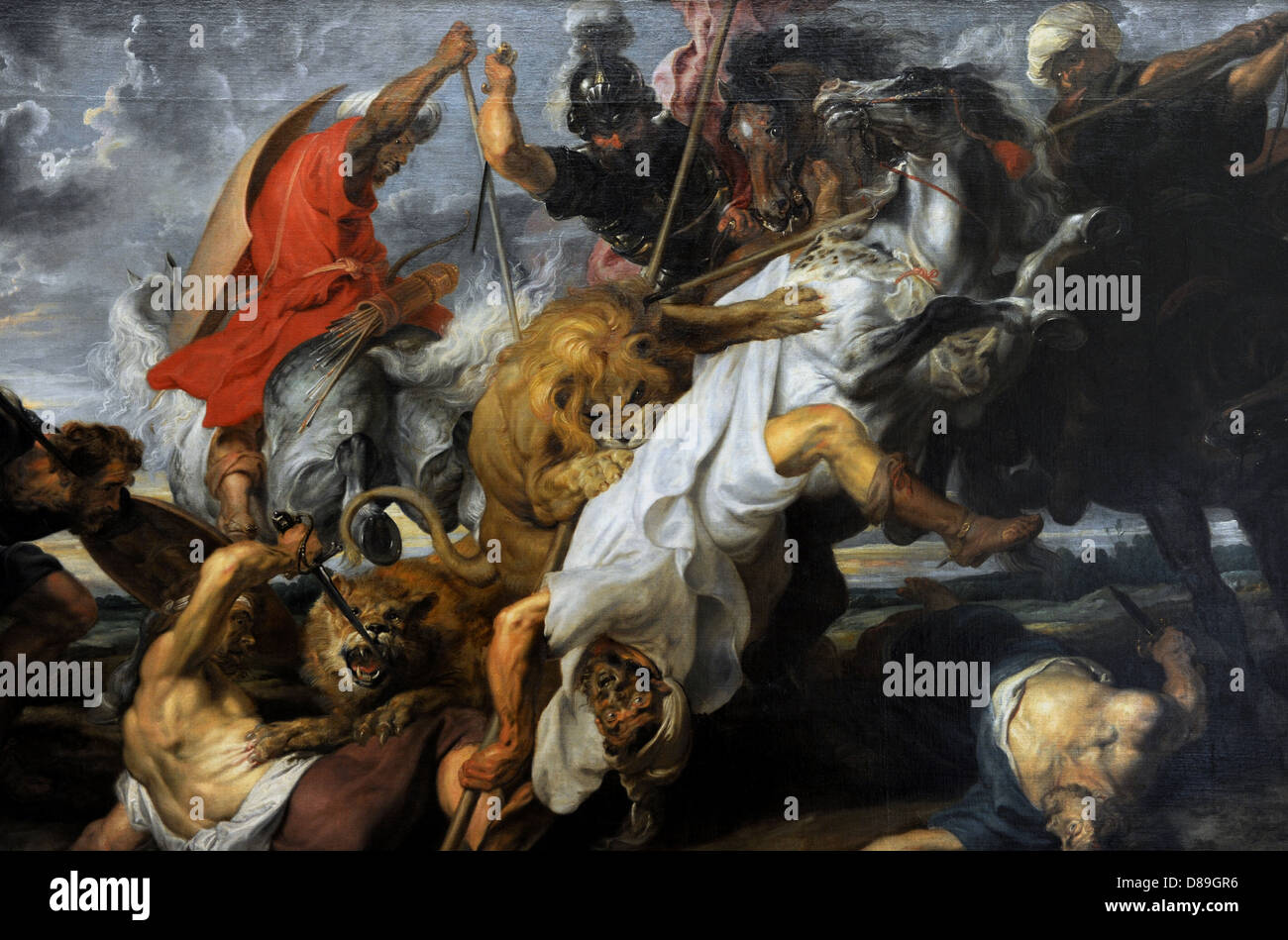 Peter Paul Rubens (1577-1640). A été un peintre baroque flamand. Chasse aux lions, 1621. Le style baroque. Banque D'Images