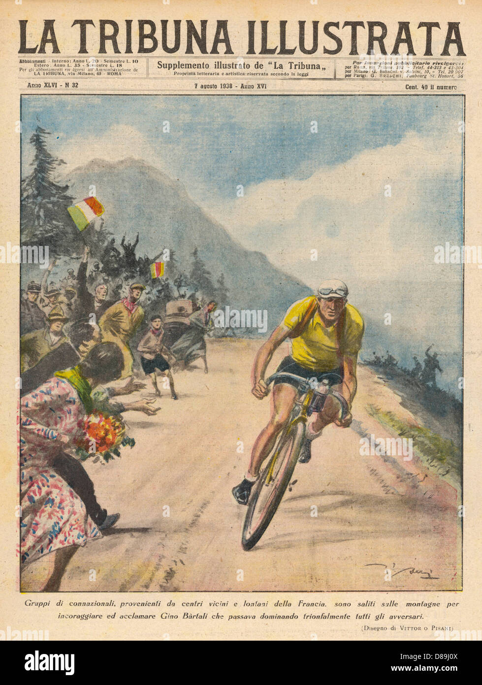Cyclisme - course de vélo - Tour de France - Bartali Banque D'Images