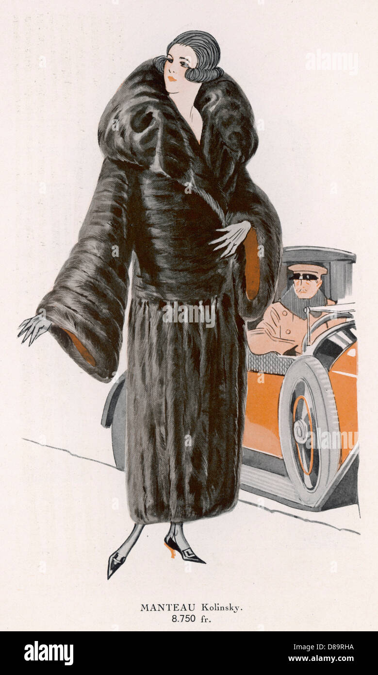 Manteau de fourrure de martre kolinsky 1922 Photo Stock - Alamy