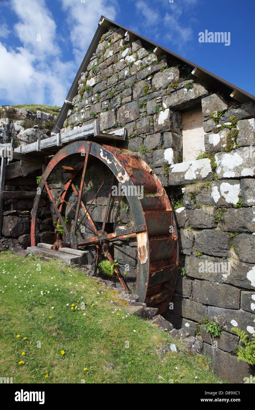 Glendale, moulin à eau restauré dans les années 1970. Il est alimenté par une roue hydraulique de l'overshot, c'est le seul du genre en Écosse. Banque D'Images