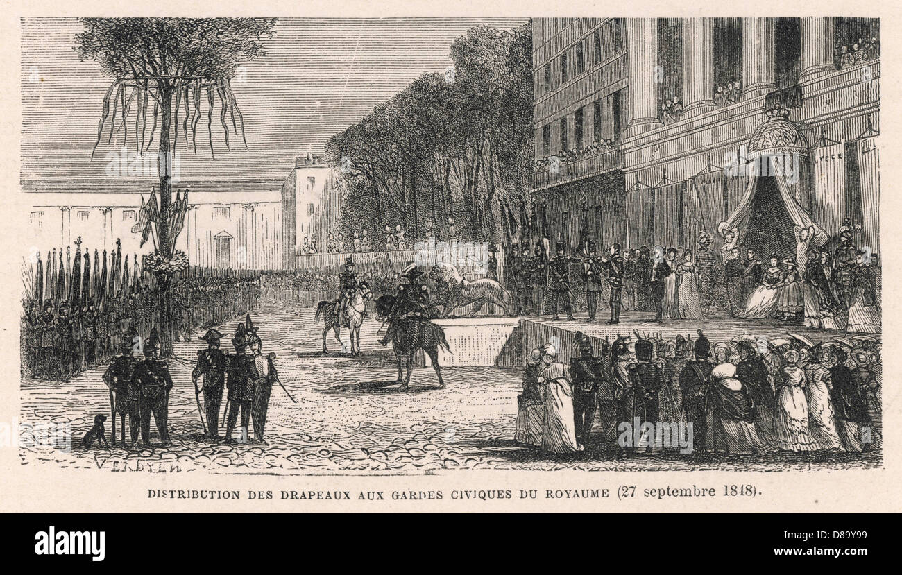 DRAPEAUX DE LA GARDE CIVILE Banque D'Images