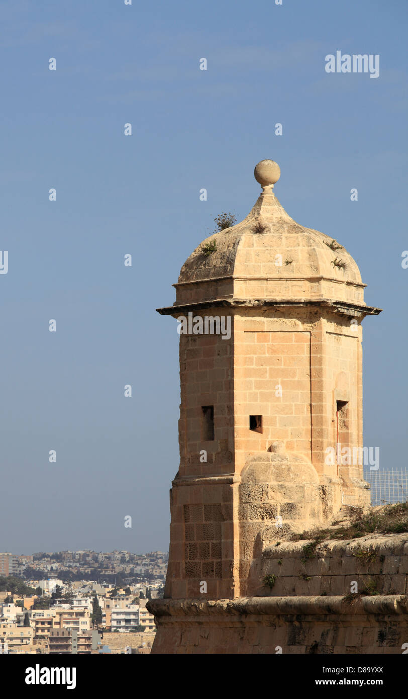 Malte, La Valette, les murailles de la ville, bastion, Banque D'Images